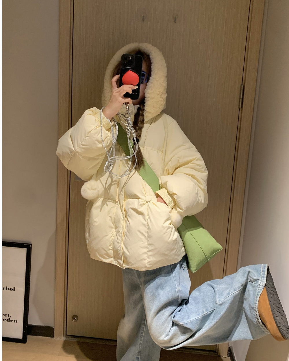 Down Korean style coat winter lambs wool cotton coat