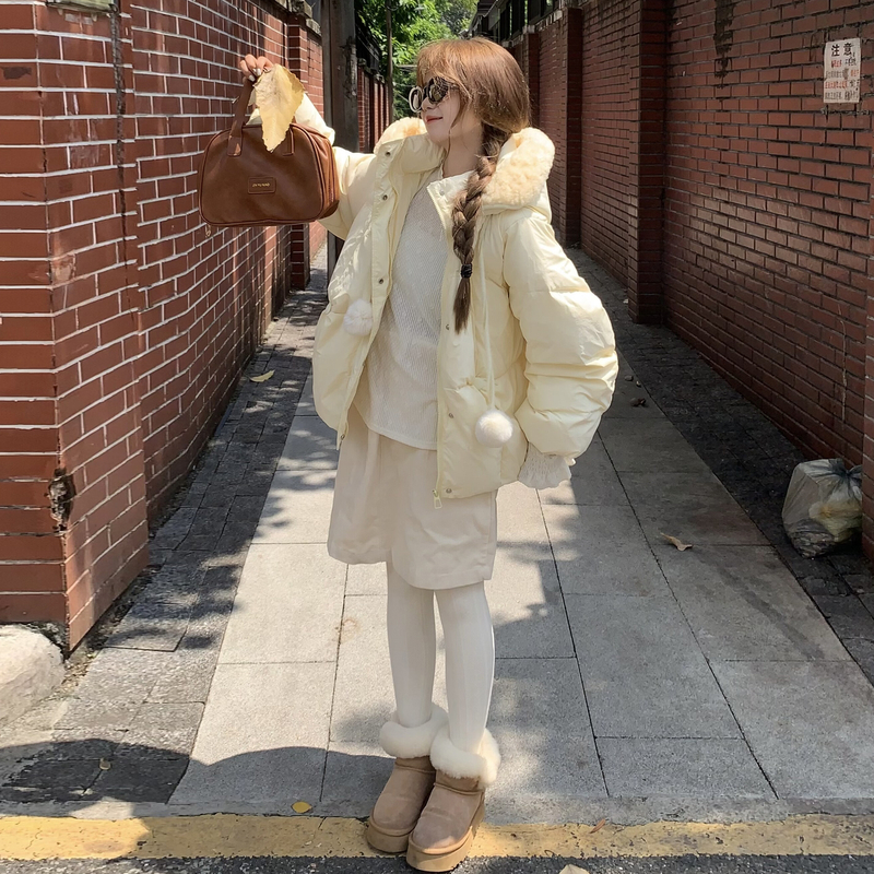 Down Korean style coat winter lambs wool cotton coat