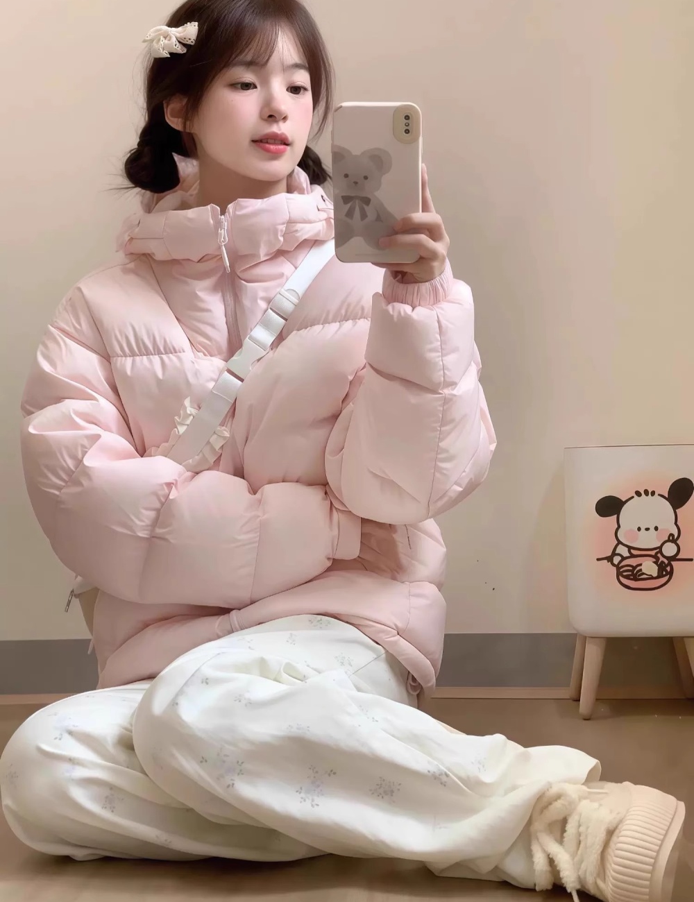 Down winter cotton coat Korean style coat for women