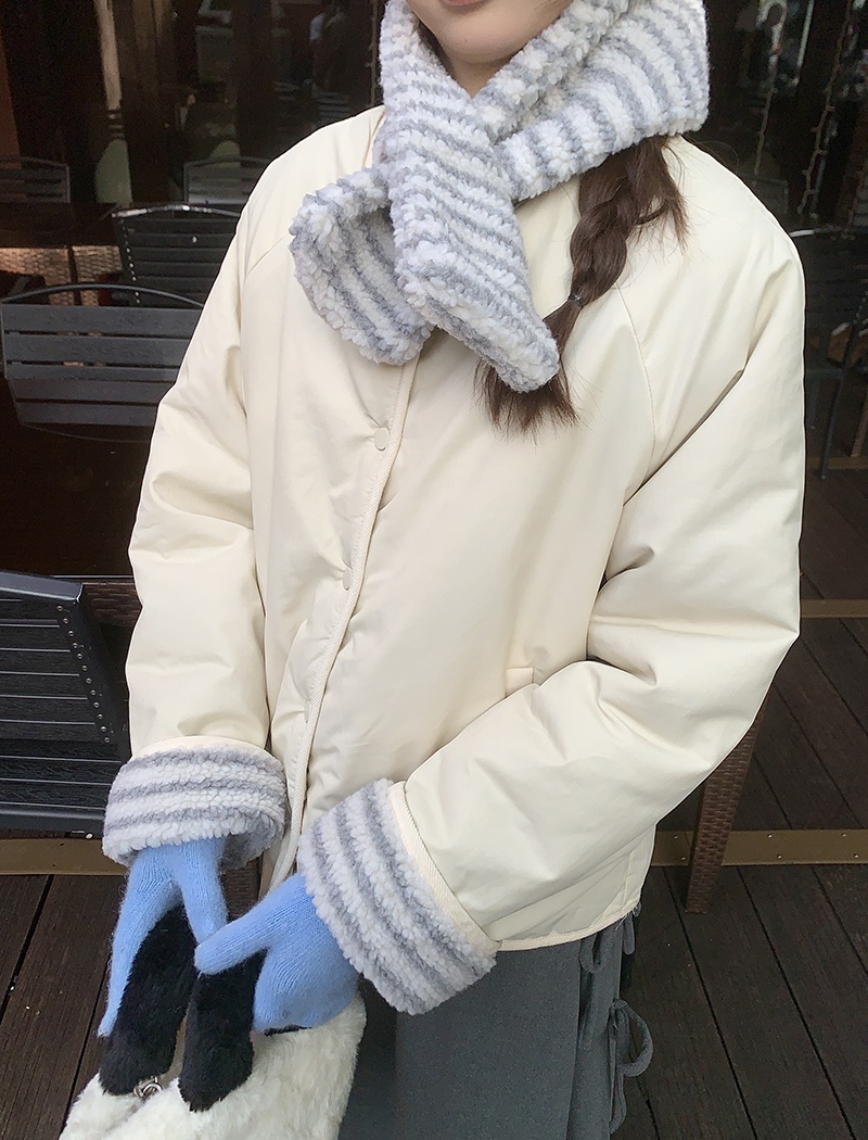 Stripe coat Korean style cotton coat for women