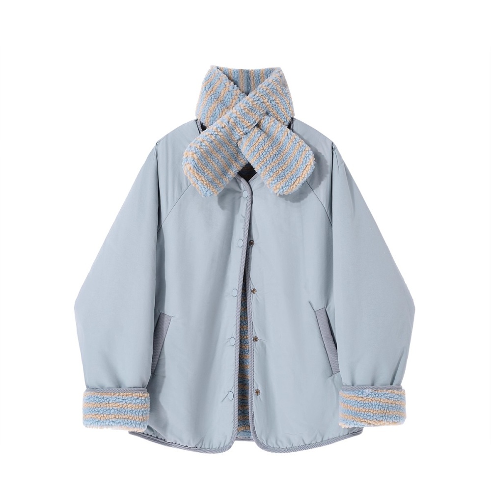 Stripe coat Korean style cotton coat for women