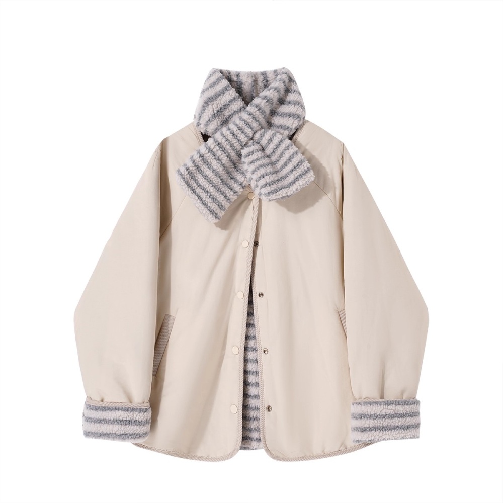 Stripe coat Korean style cotton coat for women