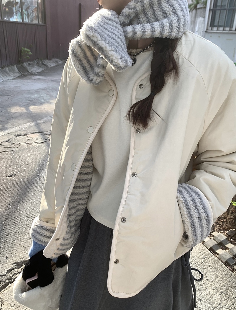 Stripe coat Korean style cotton coat for women