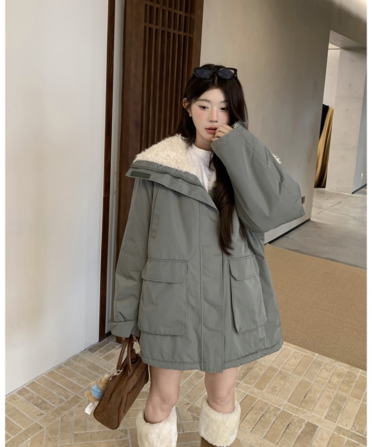 Thick plus velvet cotton coat lambs wool work clothing
