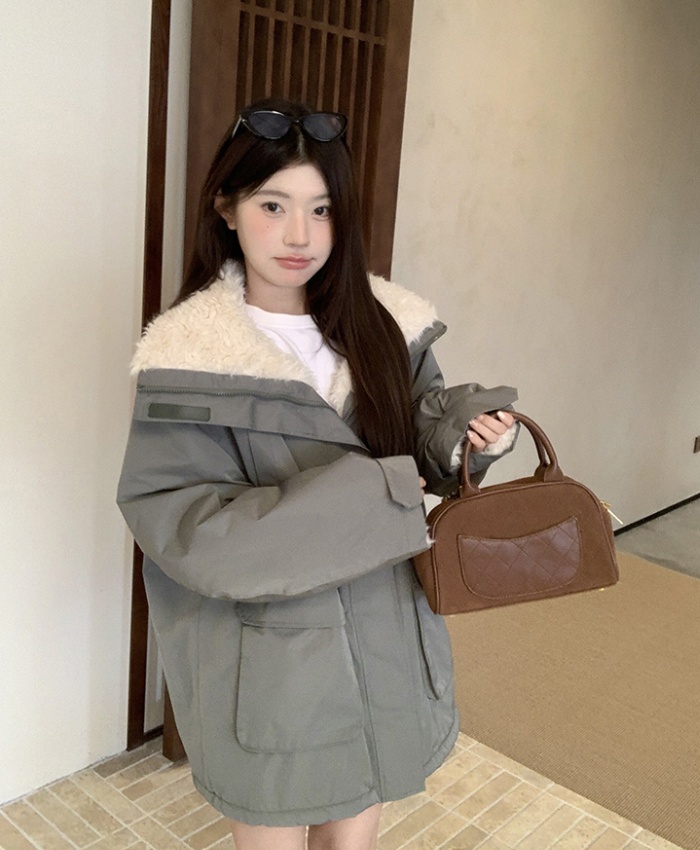 Thick plus velvet cotton coat lambs wool work clothing
