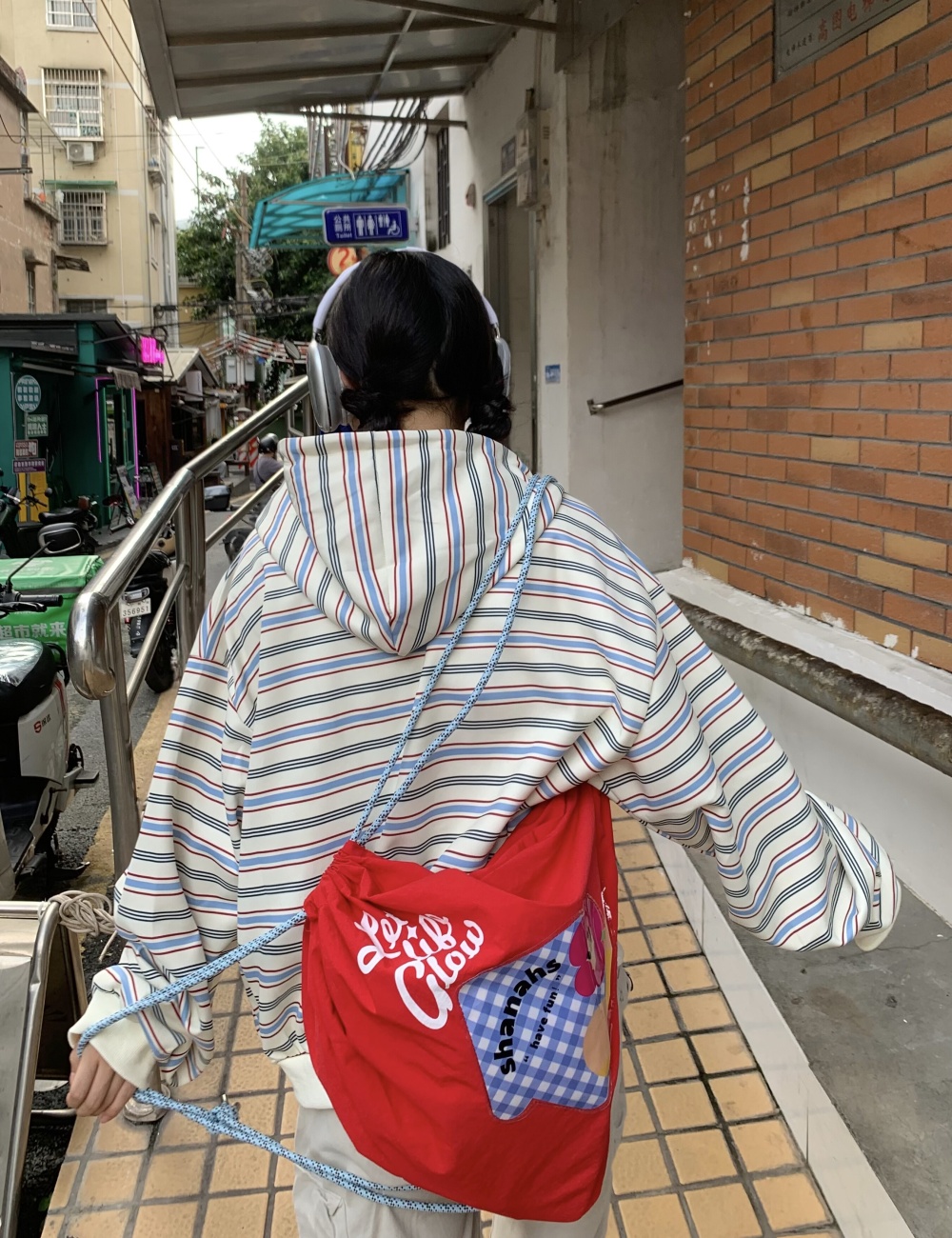 Casual retro Korean style complex coat blue loose maiden tops