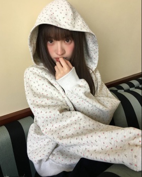Slim floral tops autumn Casual hoodie for women