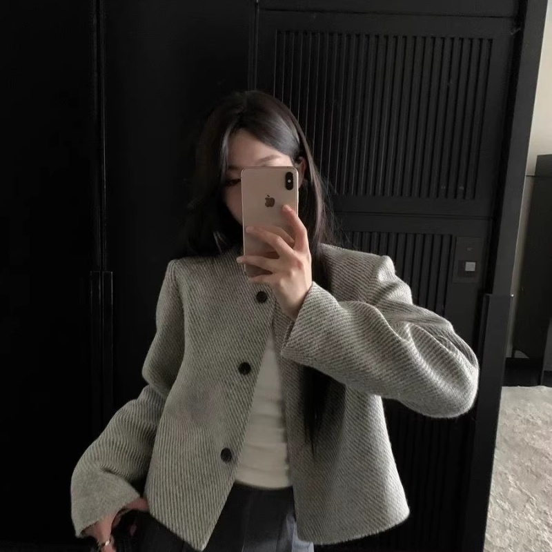 Ladies short stripe coat chanelstyle retro tops for women