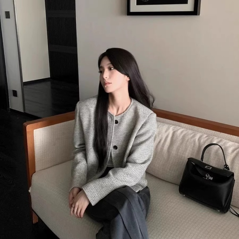 Ladies short stripe coat chanelstyle retro tops for women