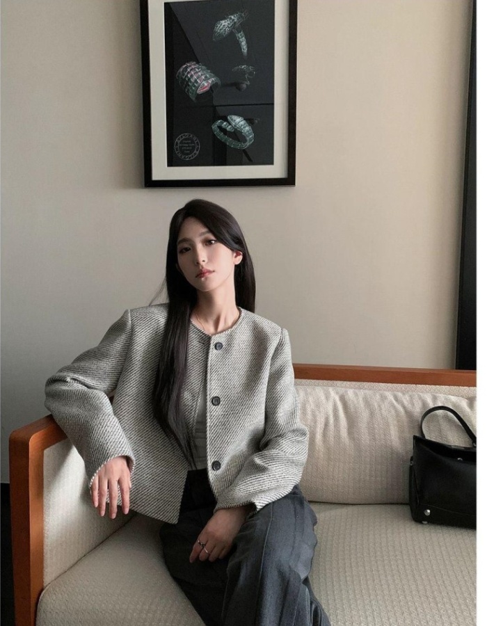 Ladies short stripe coat chanelstyle retro tops for women