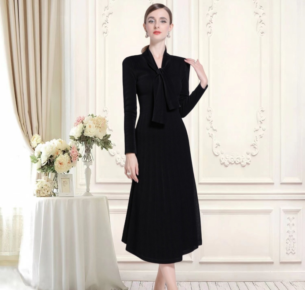 Knitted autumn and winter dress big skirt sweater