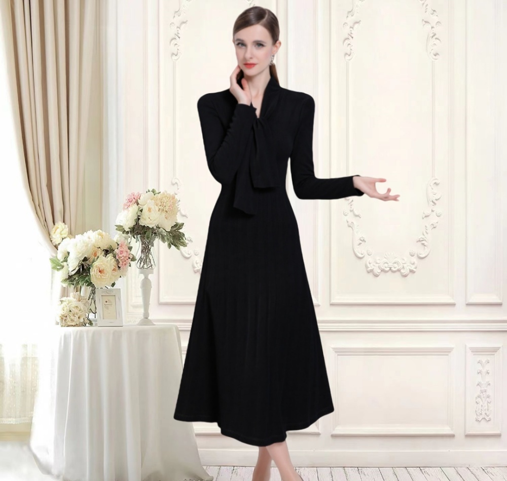 Knitted autumn and winter dress big skirt sweater