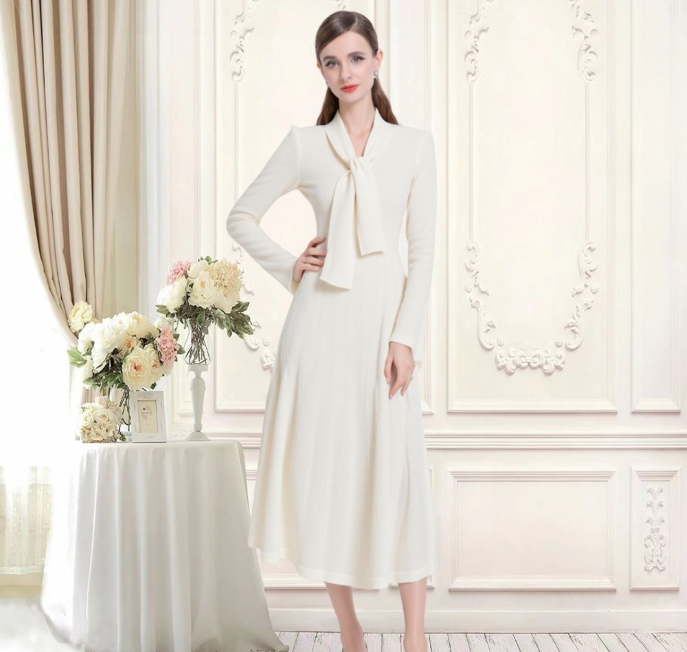 Knitted autumn and winter dress big skirt sweater