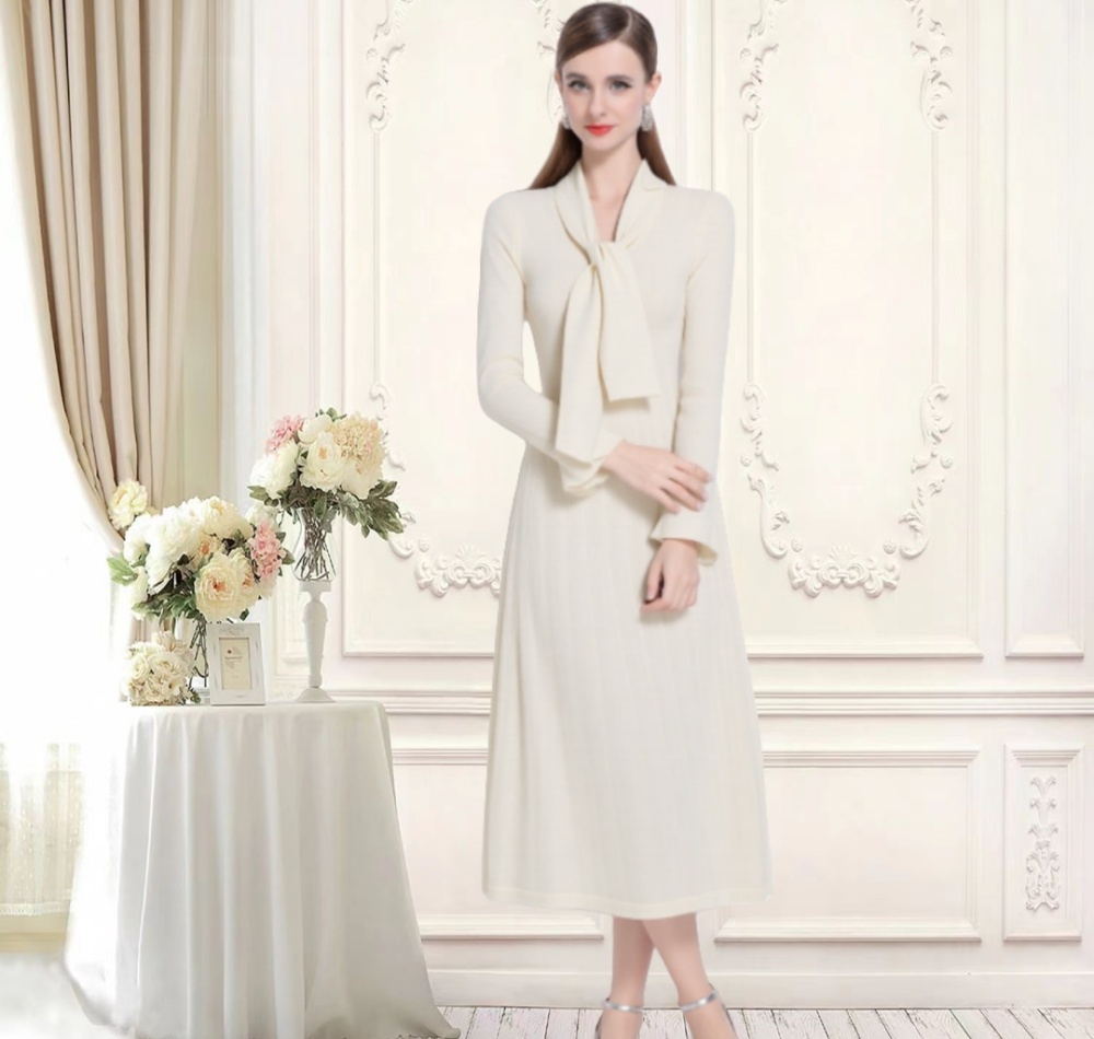 Knitted autumn and winter dress big skirt sweater