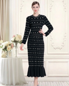 Long European style sweater bottoming long sleeve dress