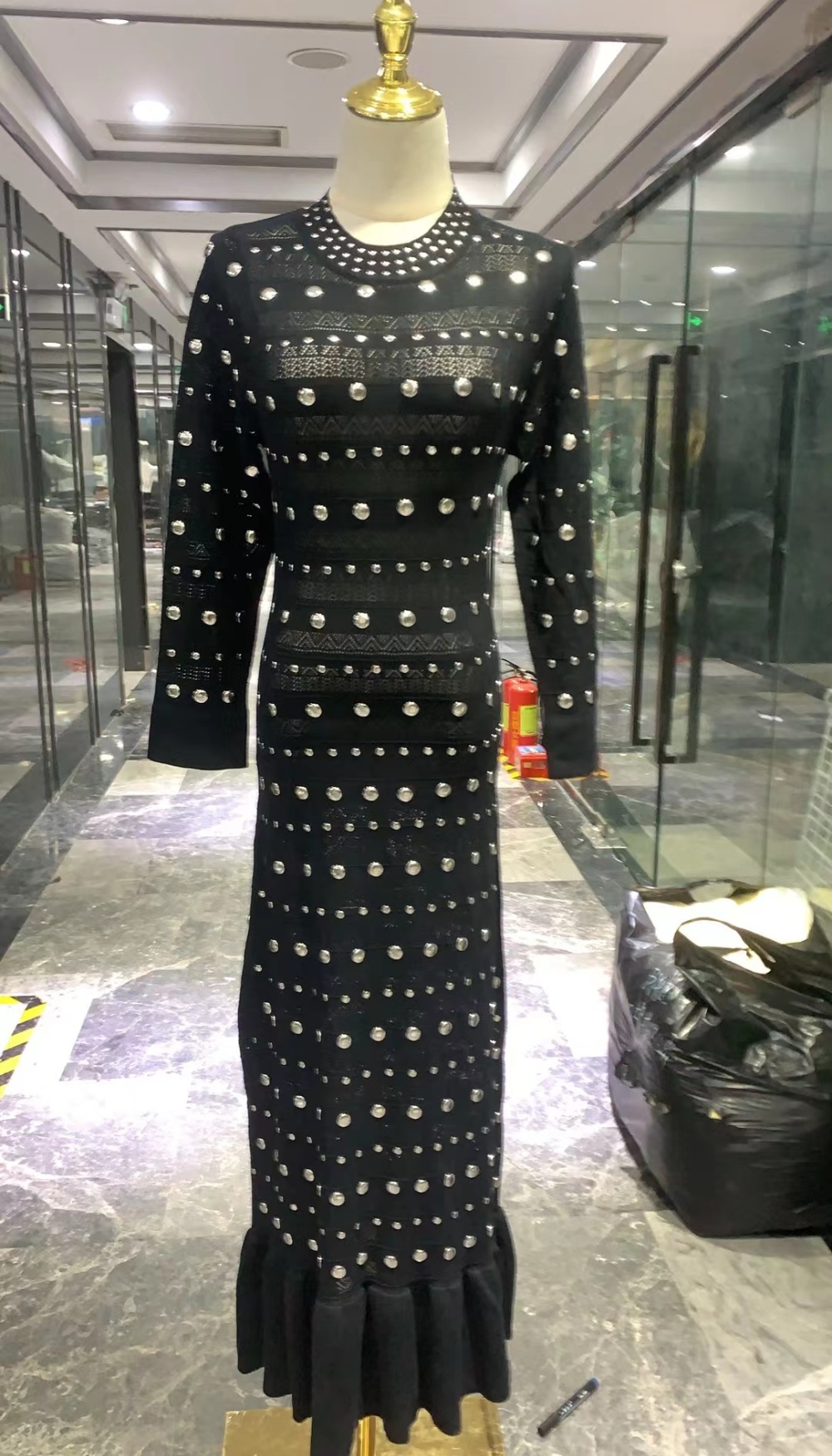 Long European style sweater bottoming long sleeve dress