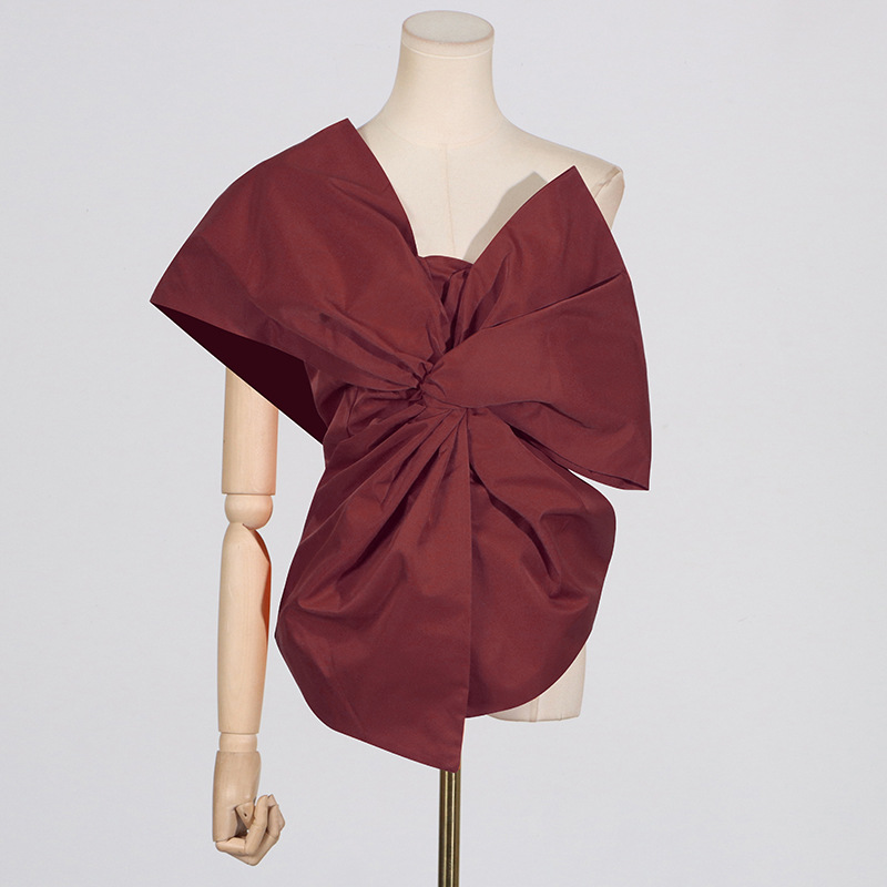 Temperament splice summer asymmetry collar tops