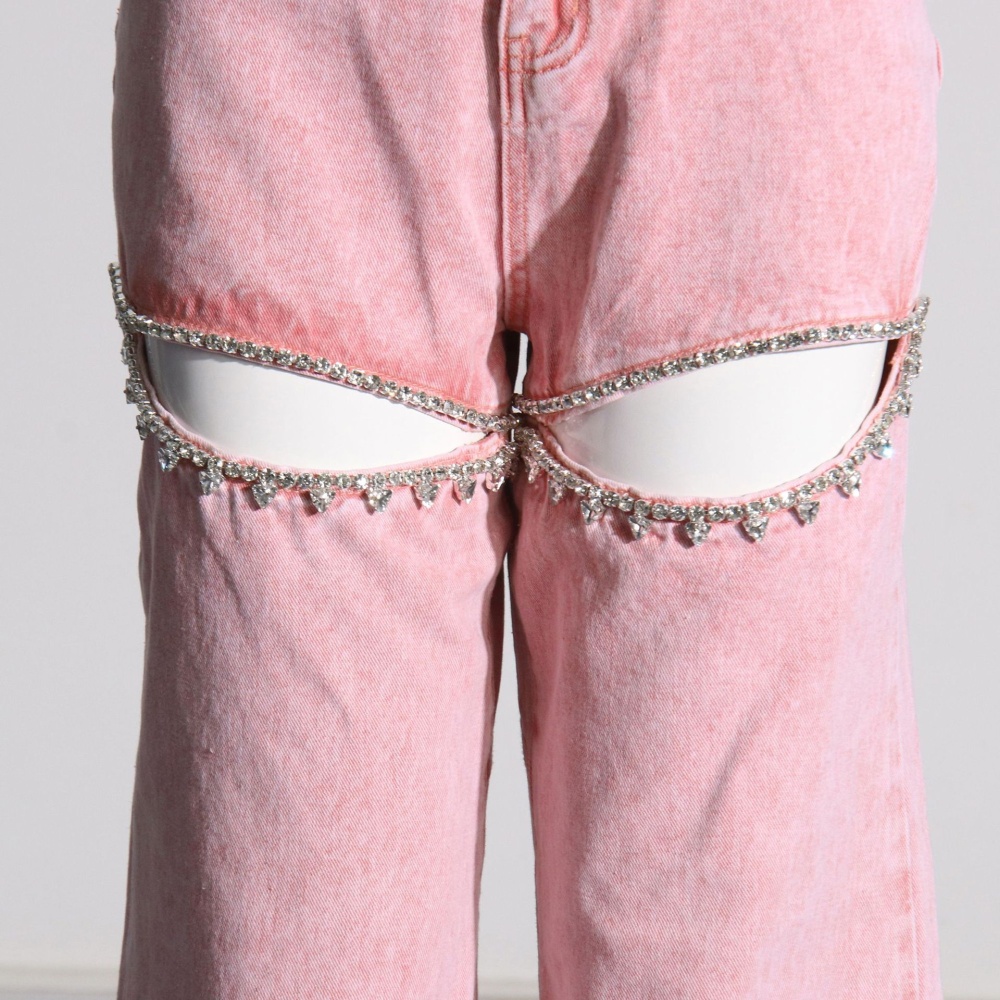 Fashion high waist long pants straight jeans for women