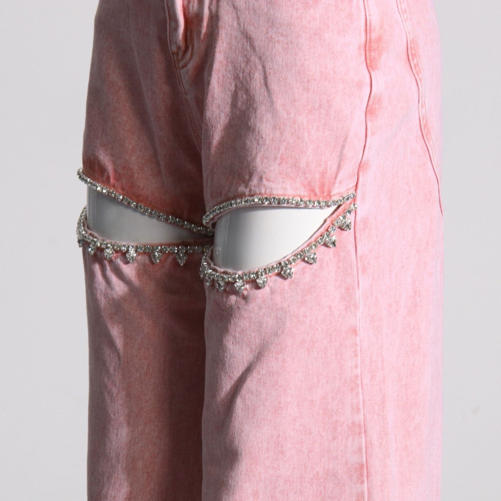 Fashion high waist long pants straight jeans for women