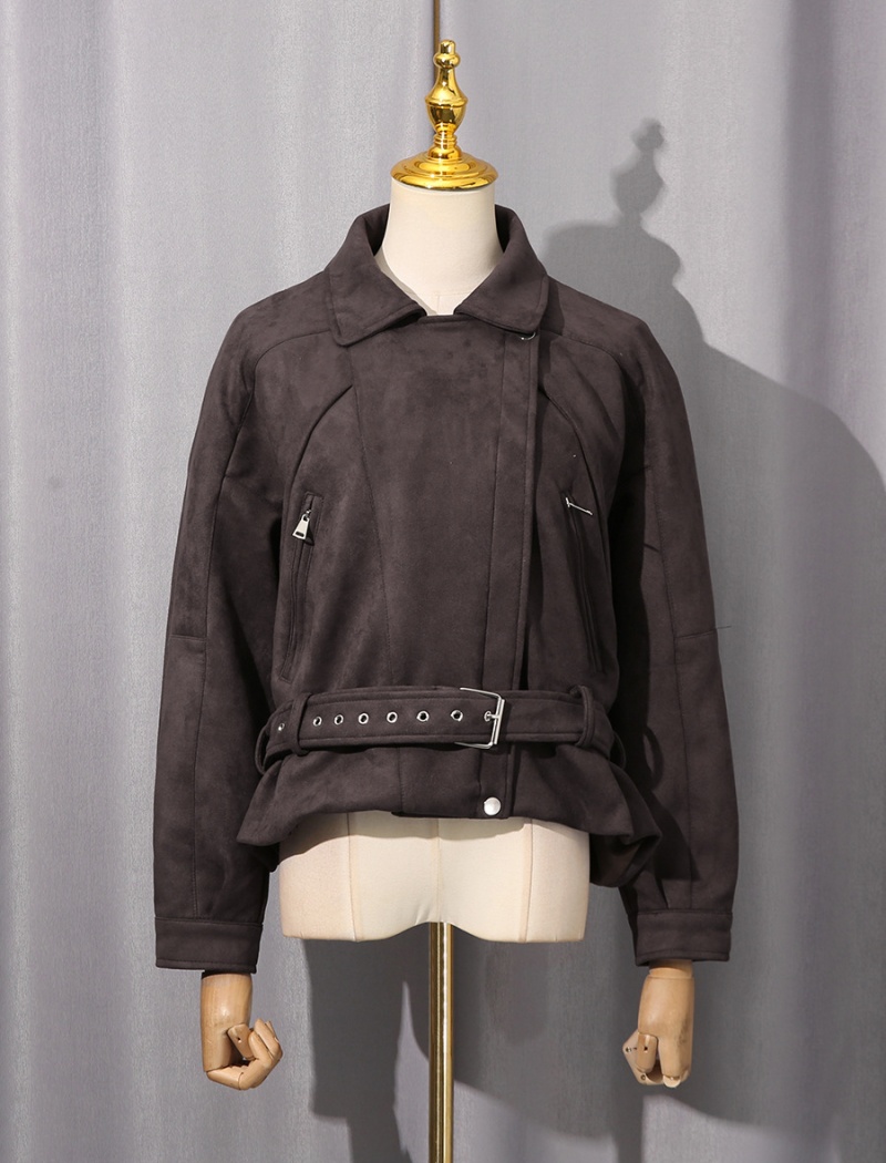 Fashion lapel long sleeve belt summer Casual coat