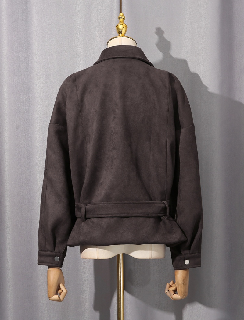 Fashion lapel long sleeve belt summer Casual coat