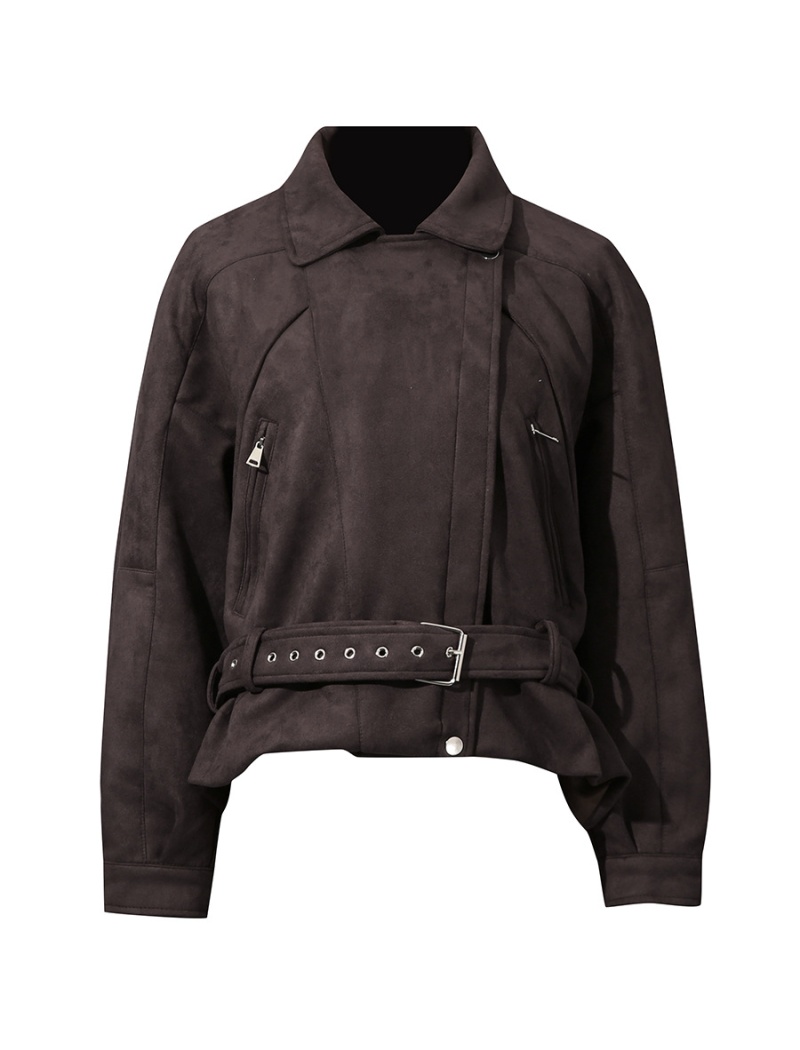 Fashion lapel long sleeve belt summer Casual coat