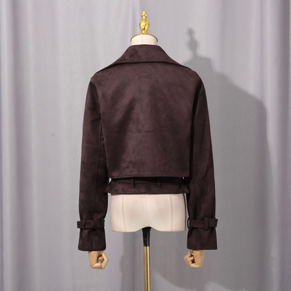 Short slim retro lapel autumn coat for women