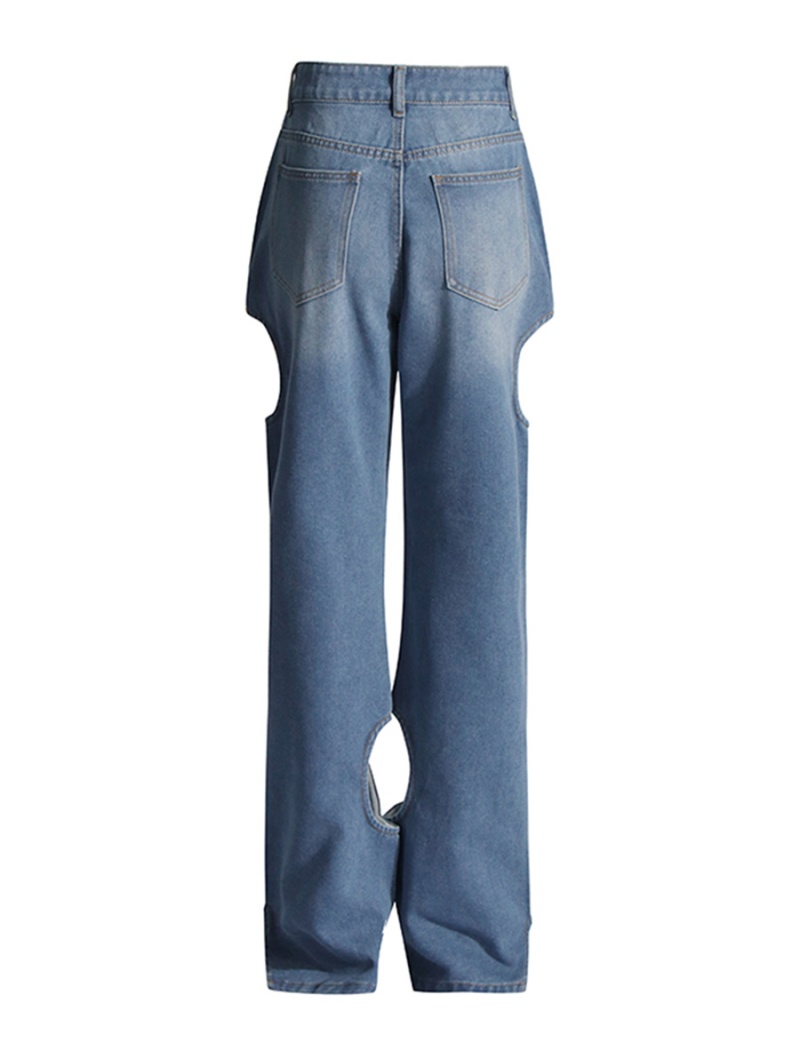 Fashion summer holes hollow straight pants jeans