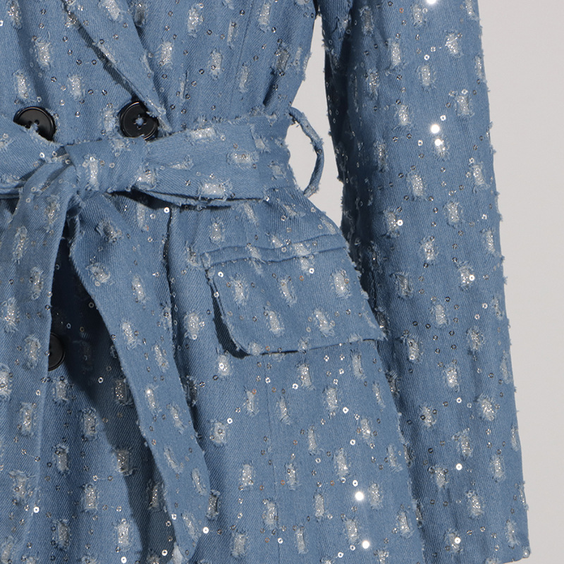 Fashion denim coat all-match windbreaker for women