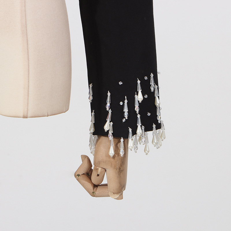 Rhinestone business suit long sleeve coat for women