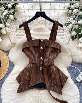 Irregular waistcoat sling tops for women