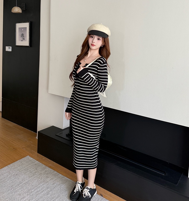 Bottoming Korean style dress slim long dress for women