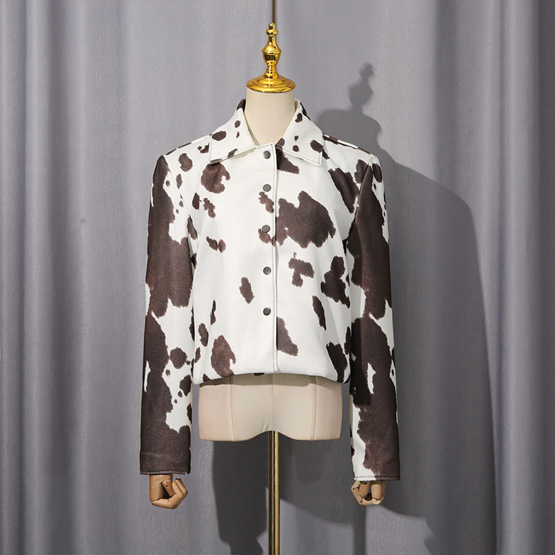 European style niche short mixed colors coat for women