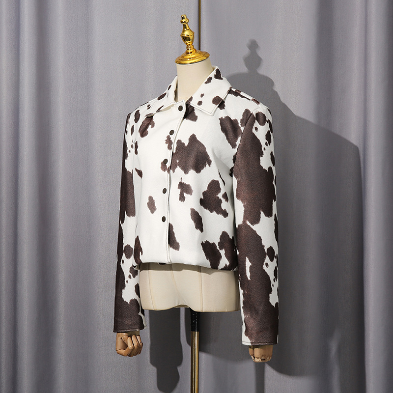 European style niche short mixed colors coat for women