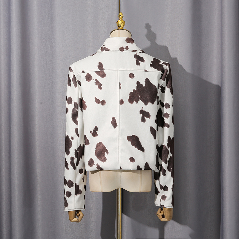 European style niche short mixed colors coat for women