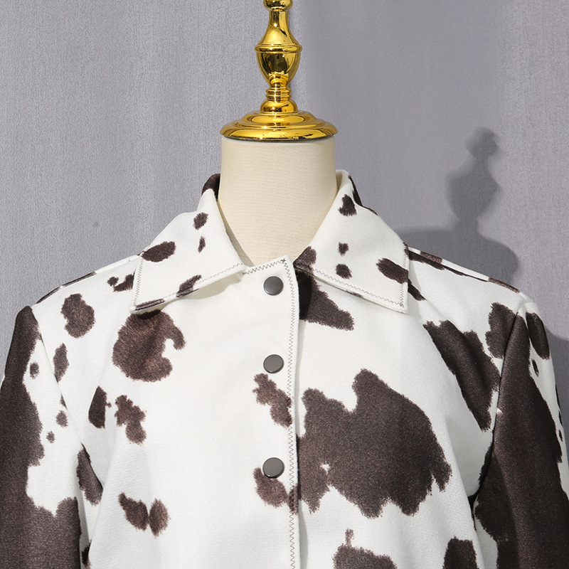 European style niche short mixed colors coat for women