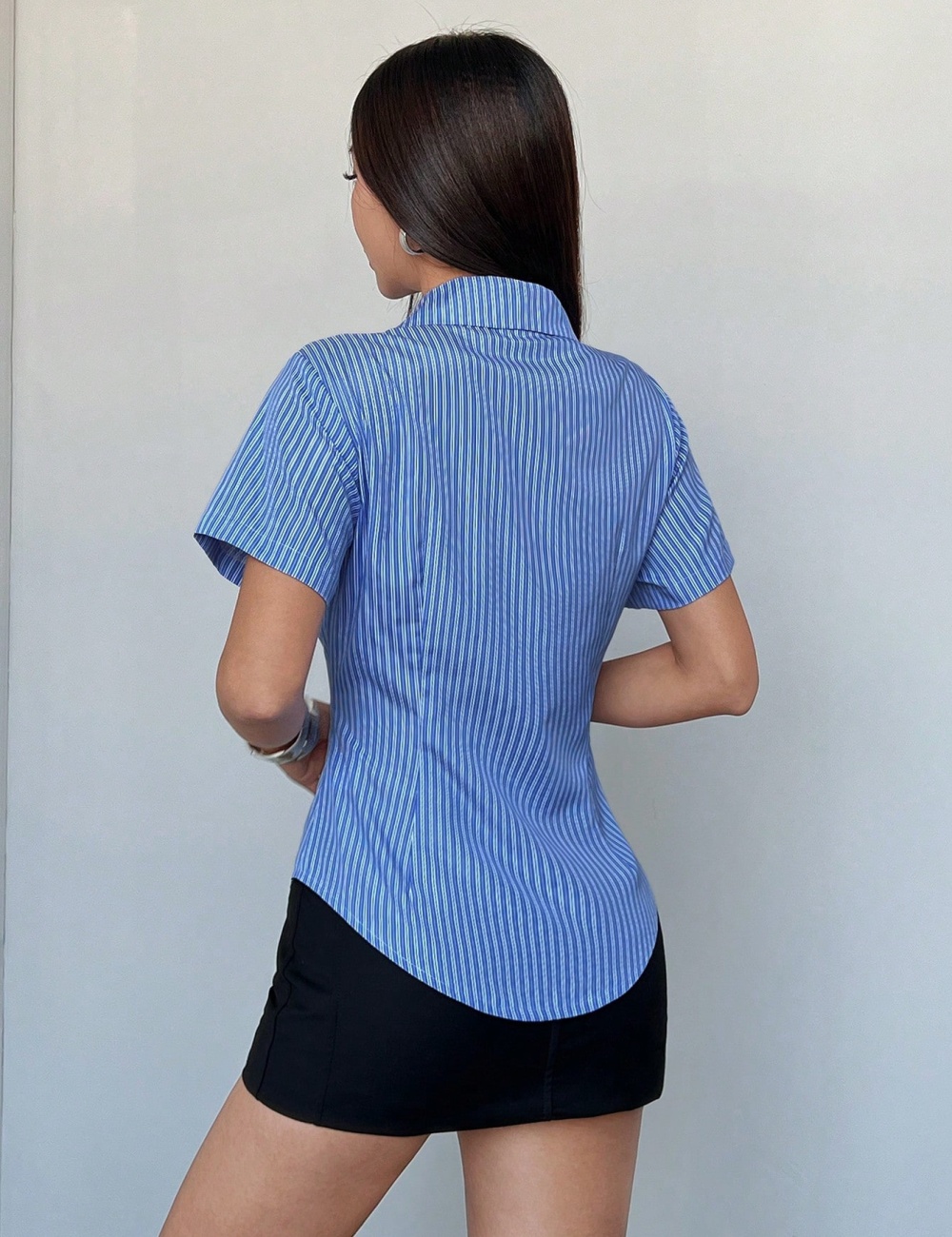 Unique all-match stripe fashion shirt