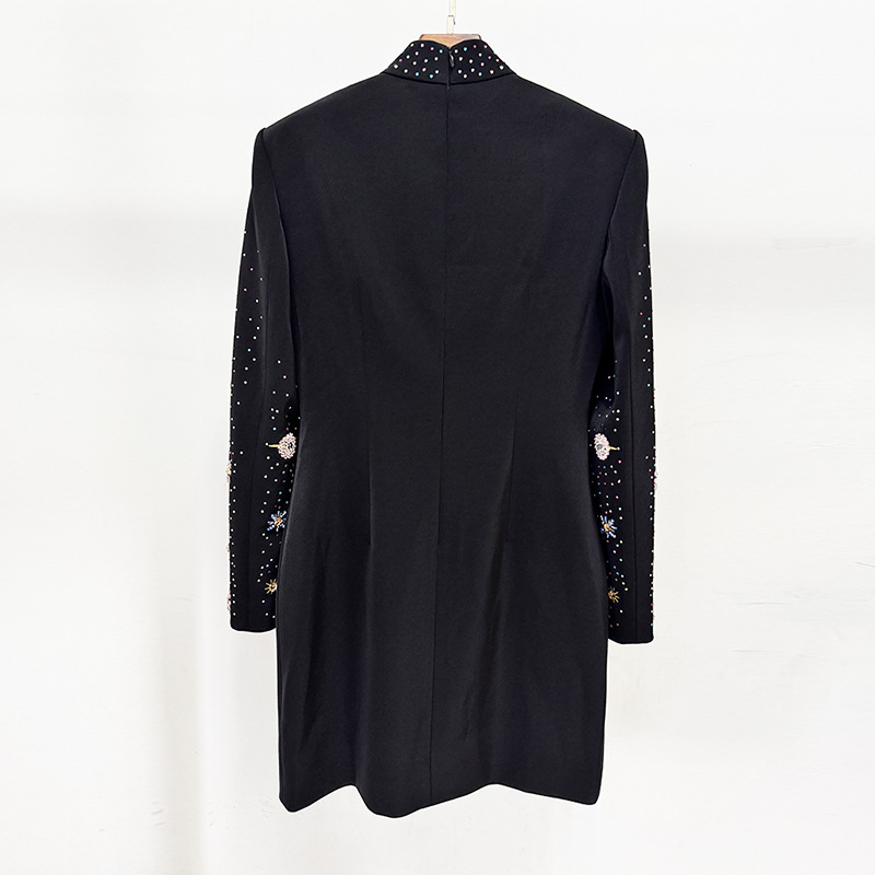Slim rhinestone long sleeve fashion European style dress