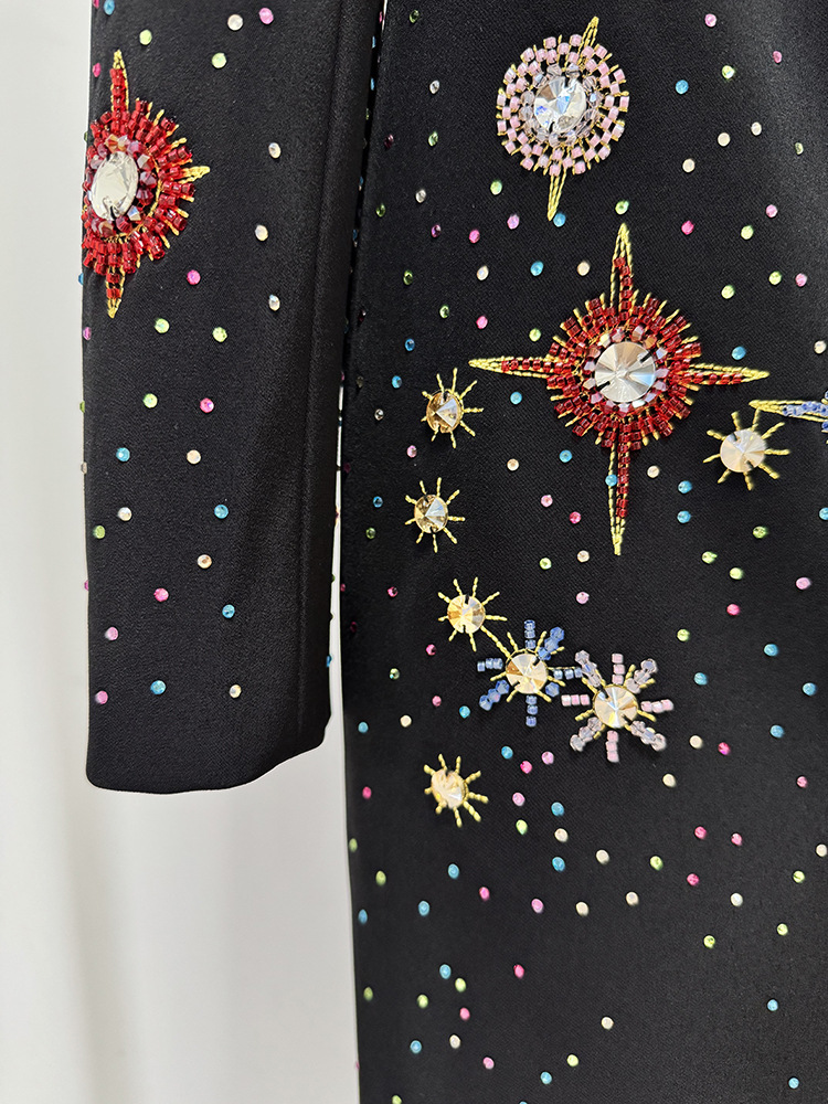 Slim rhinestone long sleeve fashion European style dress