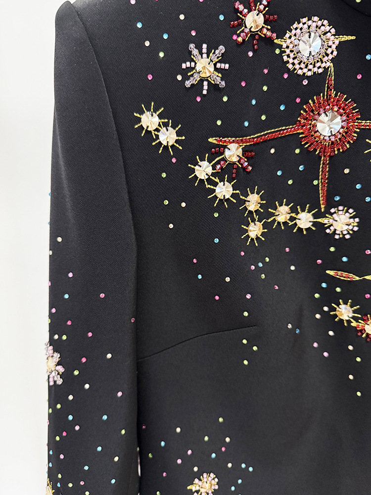 Slim rhinestone long sleeve fashion European style dress