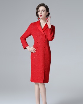 Retro temperament dress chanelstyle ladies Woolen dress