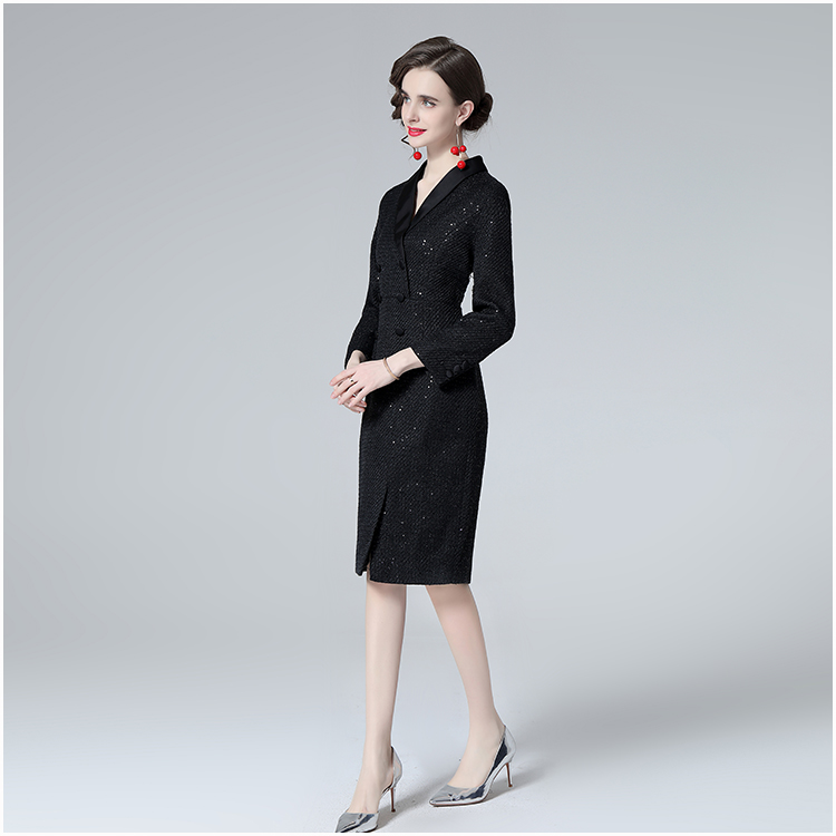 Retro temperament dress chanelstyle ladies Woolen dress