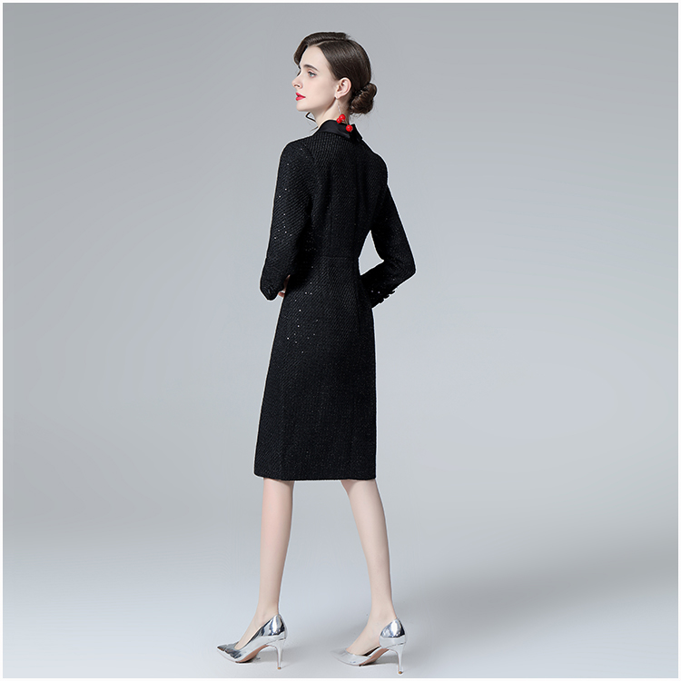 Retro temperament dress chanelstyle ladies Woolen dress