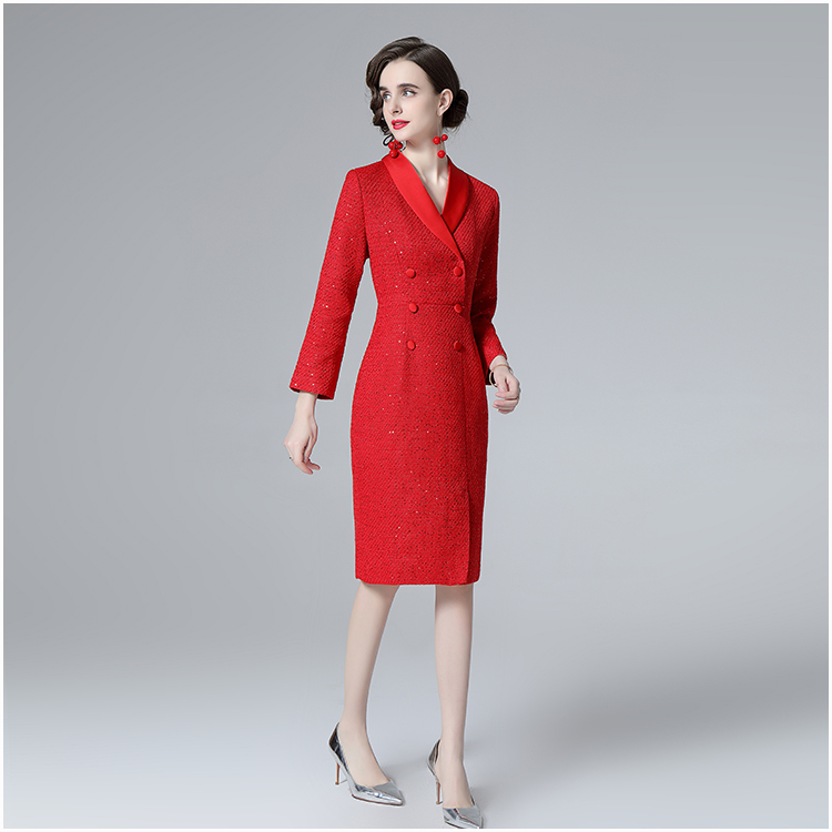 Retro temperament dress chanelstyle ladies Woolen dress