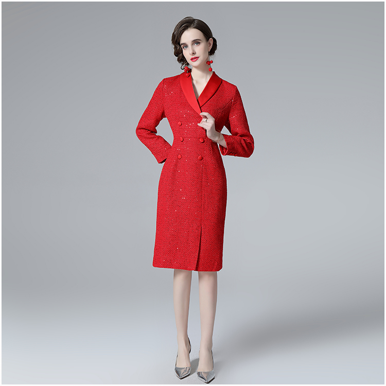 Retro temperament dress chanelstyle ladies Woolen dress