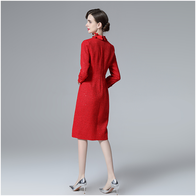 Retro temperament dress chanelstyle ladies Woolen dress
