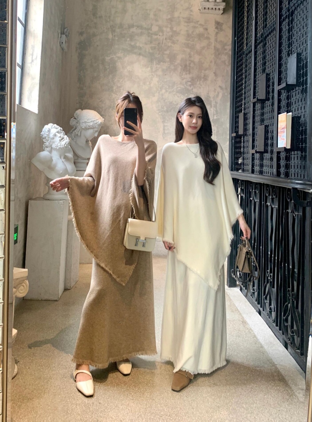 Knitted burr smock loose Casual skirt a set for women