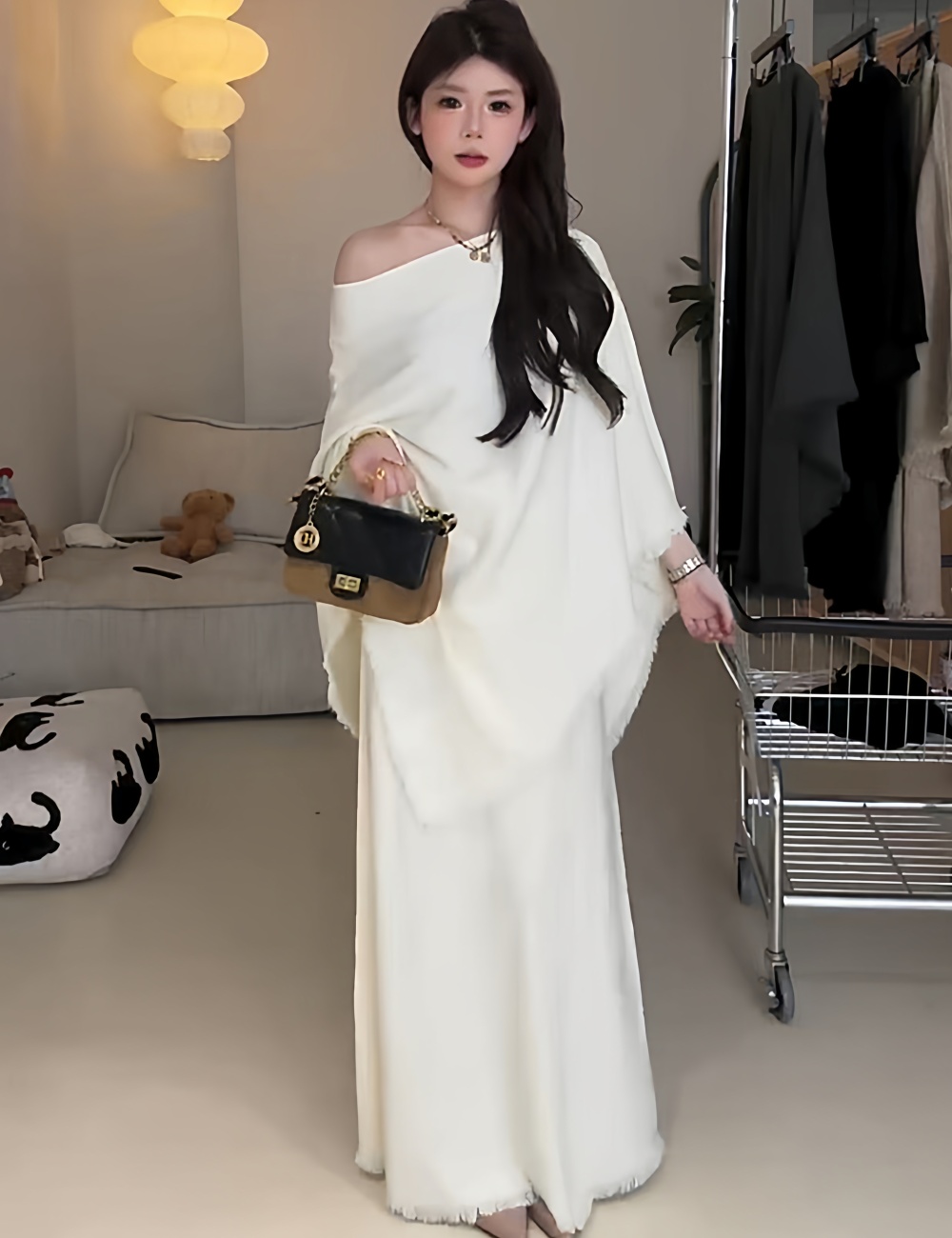 Knitted burr smock loose Casual skirt a set for women