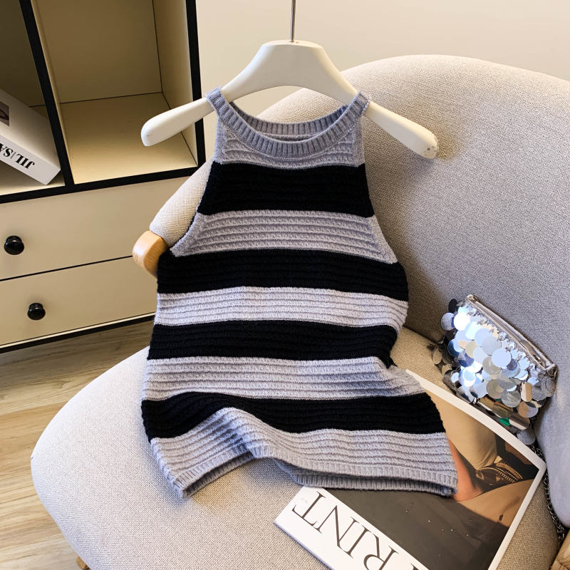 Stripe tops autumn sweater 2pcs set for women