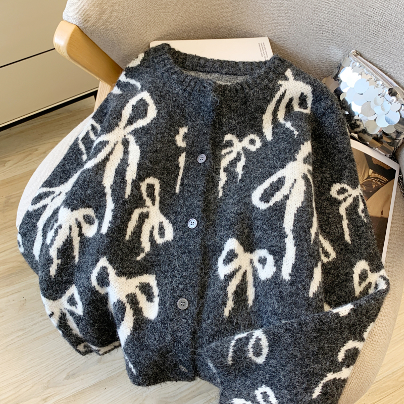 Autumn niche tops short bow coat